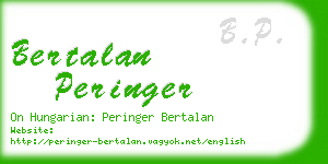 bertalan peringer business card